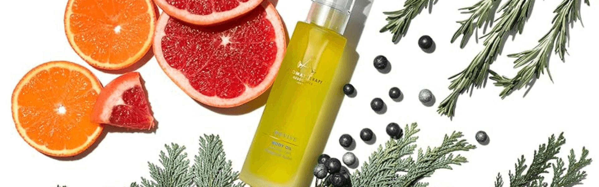 photo of revive body oil showing fruit and herbs