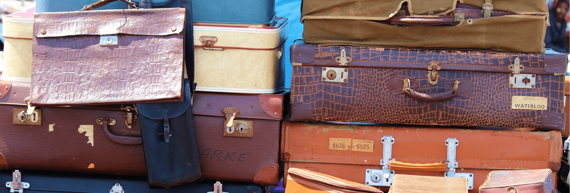 stack of vintage suitcases